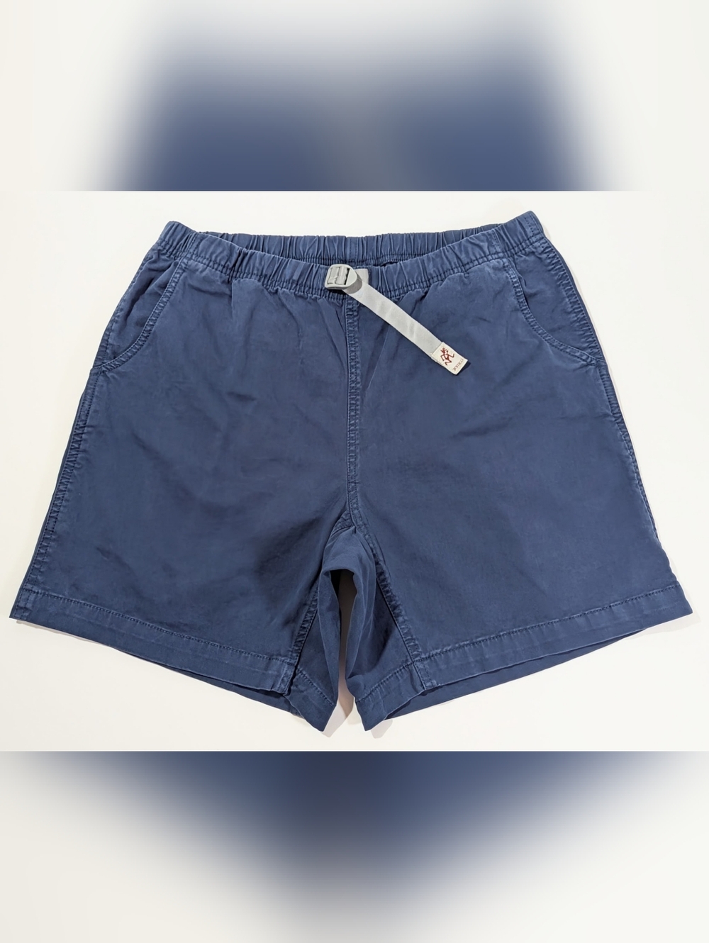 Gramicci Shorts Mens Medium Blue Stretch Twill Hiking Outdoor Elastic Waist